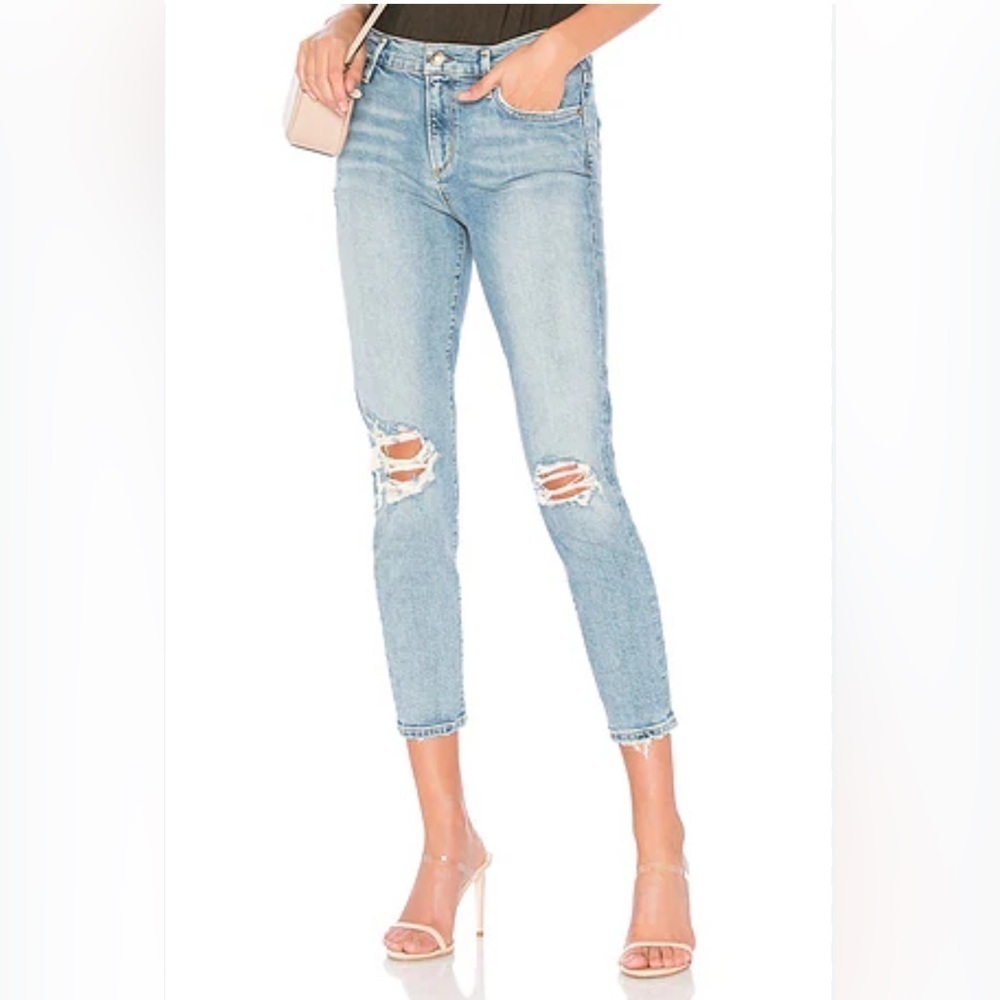 AGOLDE Mid-Rise Sophie Trendy Style Distressed 5 Pocket Skinny Leg Jeans 26